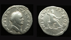 Vespasian, Denarius, Pontif Maxim reverse, Scarce!